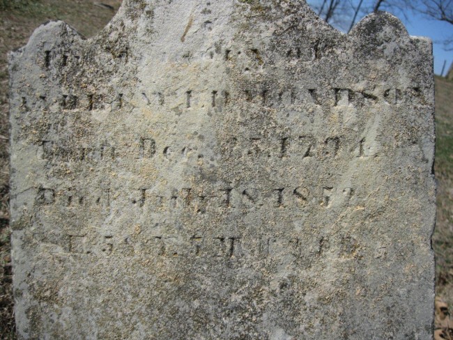 Andrew Edmondson stone close-up
Rock Spring Cemetery (2011)
