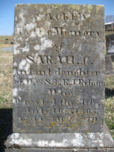 Sarah C. Ryburn stone
Rock Spring Cemetery (2011)