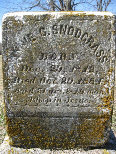 Annie C. (Edmondson) Snodgrass stone
Rock Spring Cemetery (2011)