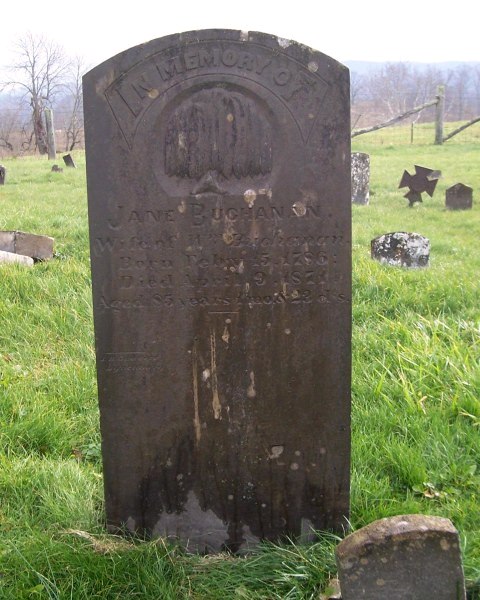 Jane (Keys) Buchanan stone
Moore Cemetery (2009)